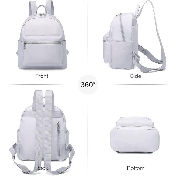 Women Grey Polyester Light Weight Small Waterproof Mini Backpack